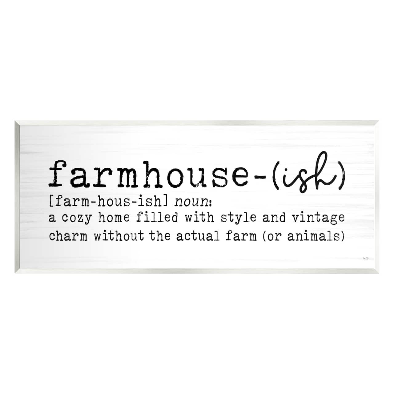 Stupell Industries Farmhouse-Ish Playful Definition Sign Birch Pattern Wall Plaque Art